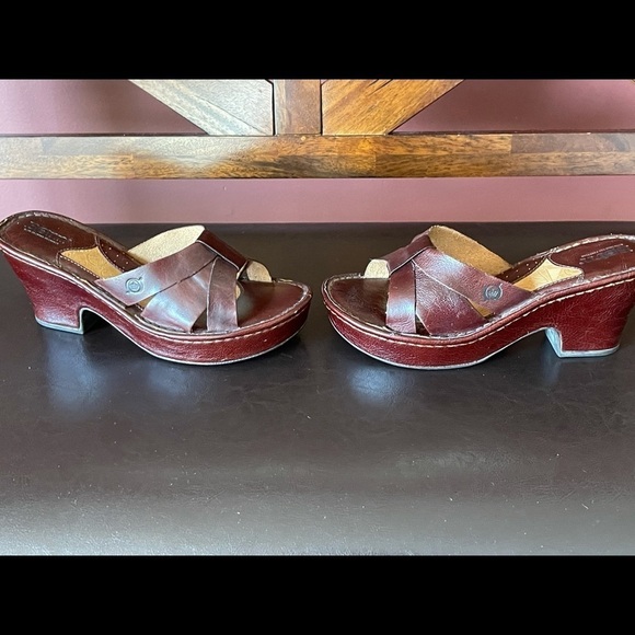 Born leather chunky strap slip on sandals size 7 - Picture 2 of 14